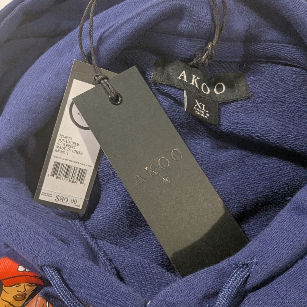 Akoo Squad Crew Pullover Hoodie Size XL - Picture 6 of 9